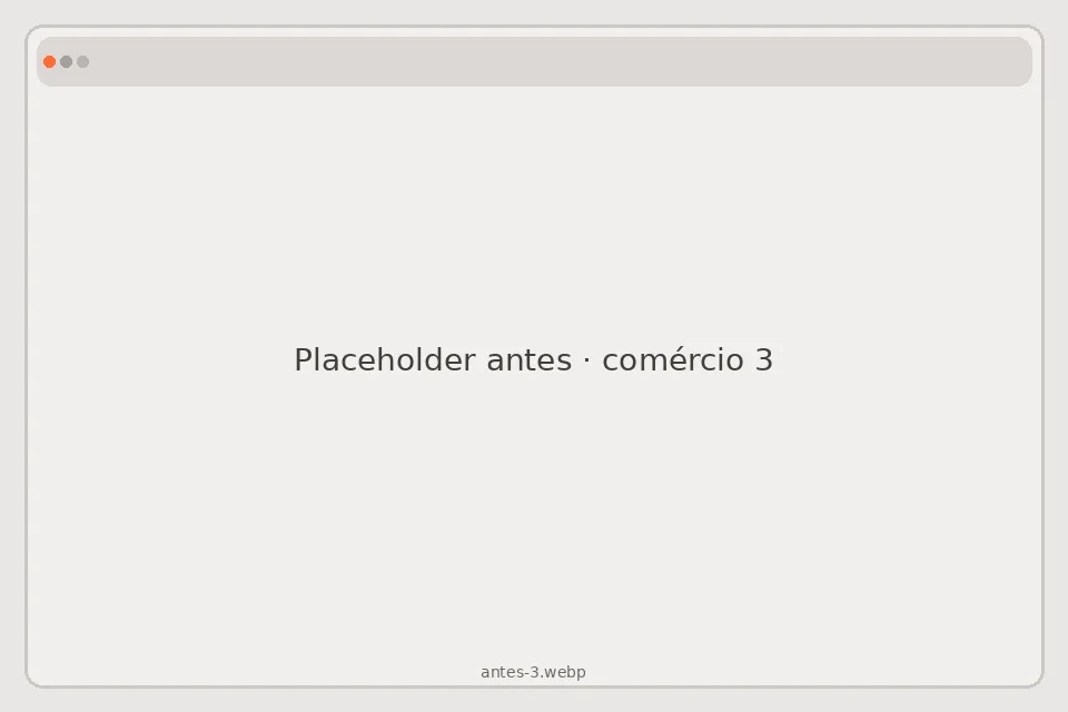 Placeholder de site antigo do comércio, exemplo três