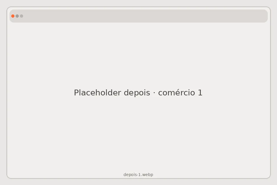 Placeholder de site novo do comércio, exemplo um