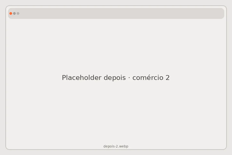 Placeholder de site novo do comércio, exemplo dois