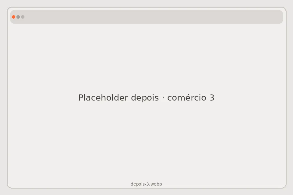 Placeholder de site novo do comércio, exemplo três
