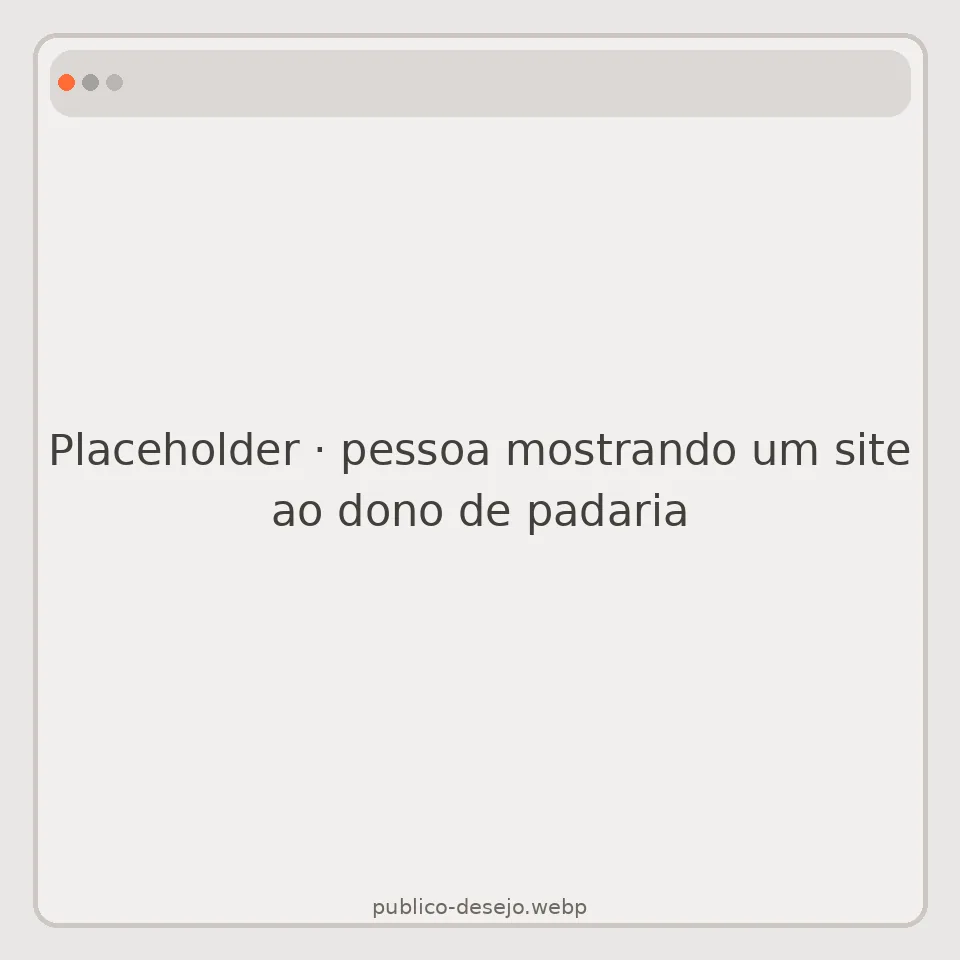 Pessoa mostrando um site no celular pro dono de uma padaria